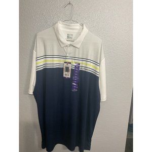 Callaway Golf Shirt Men’s Opti-Dri White/Peacock Blue Green NWT Size 2XL